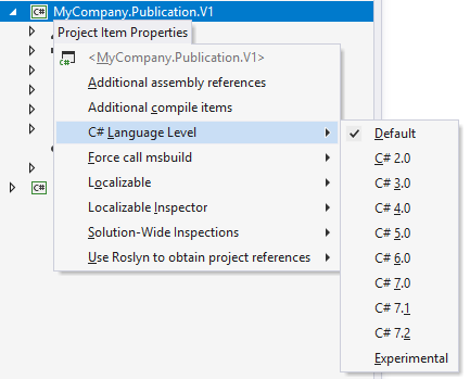 ReSharper: Project item properties ReSharper: Project item properties