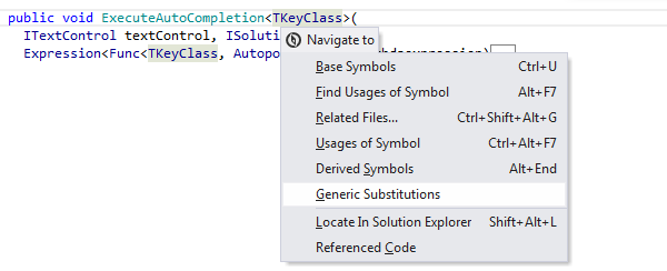 ジェネリックスの代替品へのナビゲート Navigating to substitutions of generics