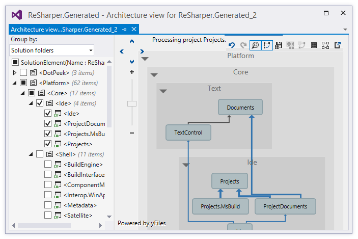 プロジェクトアーキテクチャービューウィンドウ Project Architecture View window