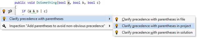 操作の優先順位を明確にするためのオプションの括弧の追加 Adding optional parentheses to clarify operation precedence