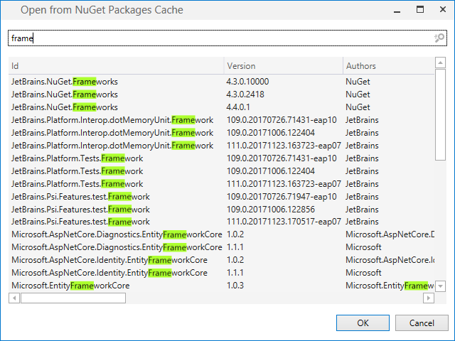 ローカルのNuGetパッケージキャッシュからNuGetパッケージを開く Opening NuGet packages from local NuGet package cache