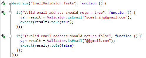 ReSharperは単体テストのさまざまな指標をエディターに表示します ReSharper shows different indicators for unit tests in the editor