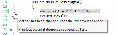古いカバレッジの強調表示 outdated coverage highlighting