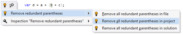 余分な括弧を削除する Removing redundant parentheses