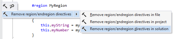 ソリューション全体でのリージョン/エンド・リージョン・ディレクティブの除去 Removing region/endregion directives in the whole solution