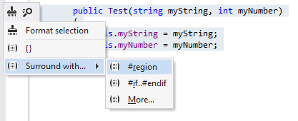 #regionでコードブロックを囲む Surrounding a code block with #region