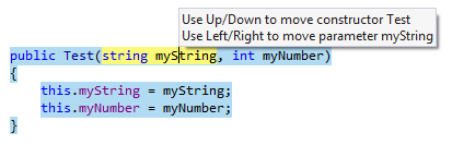 コードの並べ替え: 可動要素の選択 Rearranging code: selecting movable elements