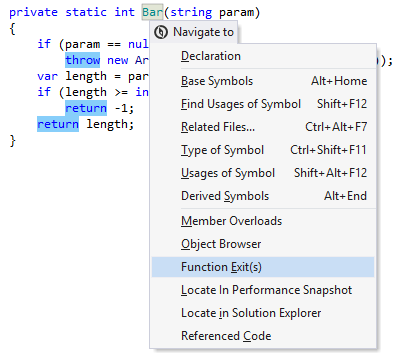 機能出口へのナビゲート Navigating to function exits