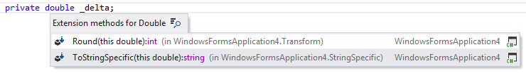 型の拡張メソッドへのナビゲート Navigating to type's extension methods