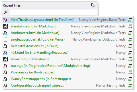 最近開いたファイルに移動する Navigating to files that you have opened recently