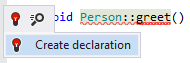 C++クラスメンバーの宣言を生成する Generating declaration for C++ class member