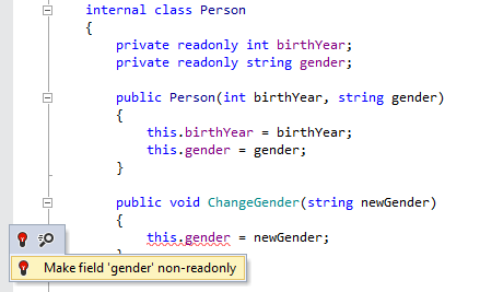 読み取り不能に修正する Make non-readonly fix