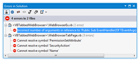 ReSharper:Visual Basicのサポート: ソリューションのエラー ReSharper: Visual Basic support. Errors in Solution