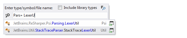 ReSharper: 検索にワイルドカードを使用する ReSharper: Using wildcards in search