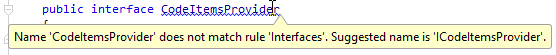 ReSharper: ネーミングスタイルの強調表示された違反 ReSharper: Highlighted violation of the naming style