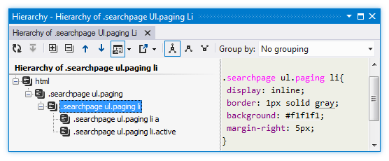 ReSharper: CSS階層 ReSharper: CSS hierarchy
