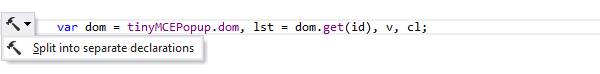 ReSharper: JavaScriptで個別の宣言コンテキストアクションに分割 ReSharper: Split into separate declarations context action in JavaScript