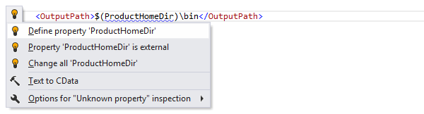 ReSharper: MSBuildでの「プロパティの定義」クイックフィックス ReSharper: 'Define property' quick-fix in MSBuild