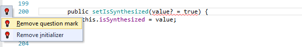 ReSharper: TypeScriptの「疑問符の削除」クイックフィックス ReSharper: 'Remove question mark' quick-fix in TypeScript