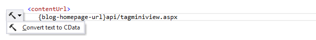 ReSharper: XMLでテキストをCDataコンテキストアクションに変換する ReSharper: Convert text to CData context action in XML