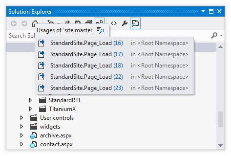 ReSharper:ASP.NETの「シンボルの使用箇所に移動」 ReSharper: 'Go to Usages of Symbol' in ASP.NET
