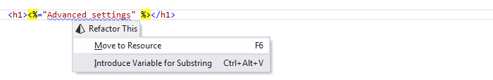 ReSharper:ASP.NETのリソースリファクタリングへの移行 ReSharper: Move to resource refactoring in ASP.NET