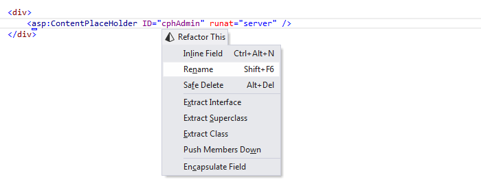 ReSharper:ASP.NETの名前変更リファクタリング ReSharper: Rename refactoring in ASP.NET