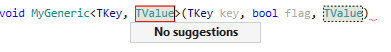 メソッドパラメータの使用箇所から型パラメータを作成する Creating type parameter from usage in method parameters