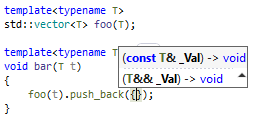 ReSharper C++: 従属コード付きパラメーター情報 ReSharper C++: Parameter information with dependent code