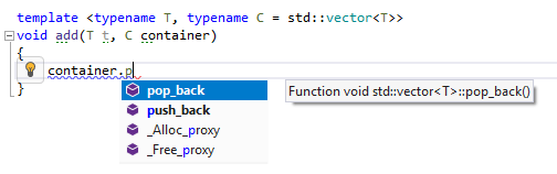 ReSharper C++: 依存コード内のコード補完 ReSharper C++: code completion in dependent code