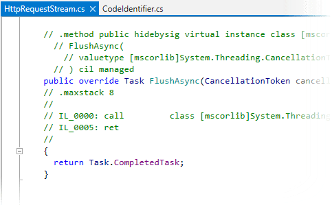 デコンパイルされたコードのコメントとしてのILコードの表示 Viewing IL code as comments in decompiled code