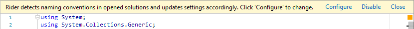 ReSharper: 命名規則の自動検出通知 ReSharper: Naming rules auto-detection notification