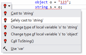 ReSharper: 型の不一致のクイックフィックス ReSharper: Type mismatch quick-fix