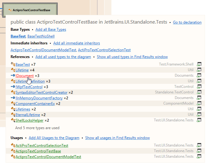 依存関係図の特定のタイプの詳細 Details of specific type on the dependency diagram