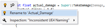 ReSharper: UE4命名規則を適用する ReSharper: Applying UE4 naming conventions
