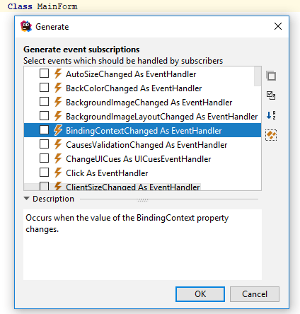 ReSharper:VB.NETでのイベントサブスクリプションの生成 ReSharper: Generating event subscriptions in VB.NET