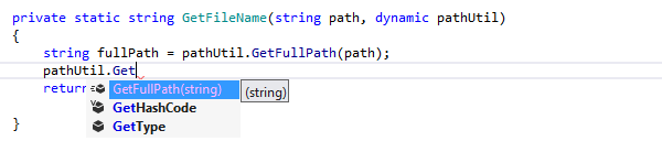 ReSharper: 動的なタイプのメンバーの提案 ReSharper: Suggesting members of a dynamic type