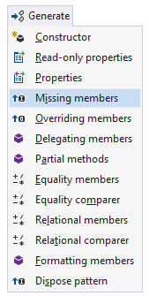 ReSharper を使って型メンバーを生成する Generating type members with ReSharper