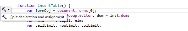 ReSharper: JavaScriptで宣言と割り当てのコンテキストアクションを分割する ReSharper: Split declaration and assignment context action in JavaScript