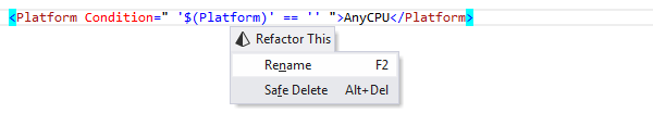 ReSharper: MSBuildの「名前変更」リファクタリング ReSharper: 'Rename' refactoring in MSBuild
