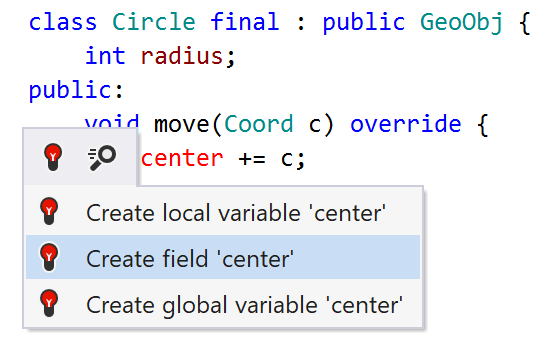用途から C++ 項目を生成 Generating C++ field from usage