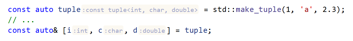 ReSharper C++: 構造化バインディングのタイプ名のヒント ReSharper C++: type name hints for structured bindings