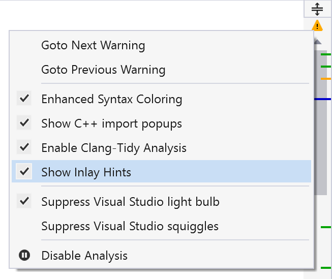 ReSharper; ステータスインジケータからパラメーター名のヒントを切り替える ReSharper; switching parameter name hints from the status indicator