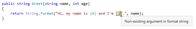 文字列書式設定メソッドの引数の欠落に関する警告 Warning for missing arguments in string formatting methods
