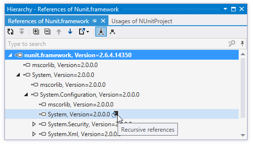 dotPeek: 参照階層 dotPeek: References hierarchy