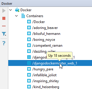 py docker running container py docker running container