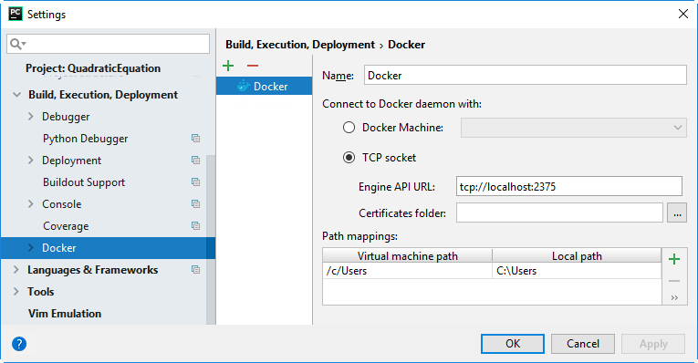 py docker settings py docker settings