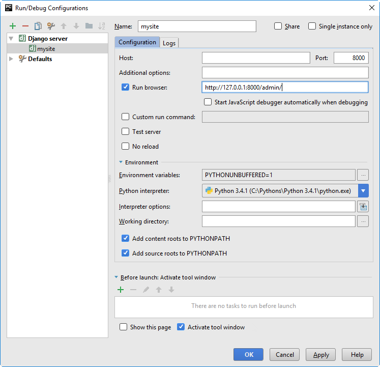 py runconfig py runconfig