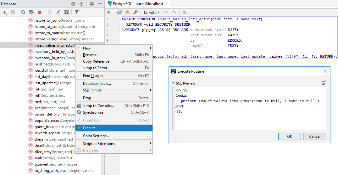 db run stored functions db run stored functions