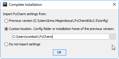py complete installation dialog py complete installation dialog